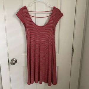 American Eagle Medium Dress in Salmon White & Navy